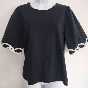 Banana Republic Embroidered Sleeve Blouse